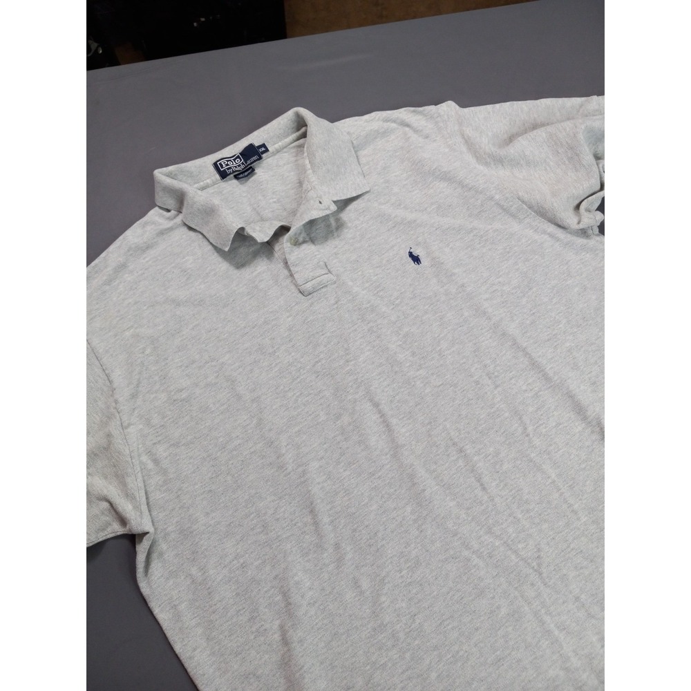 Polo Ralph Lauren Mens XXL Heather Grey Short Sleeve Cotton Pique Polo Shirt - Picture 2 of 8